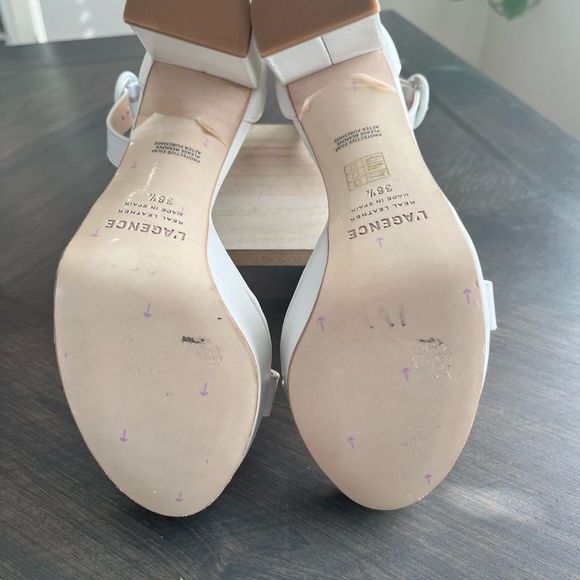 L’AGENCE Cecile Ankle Strap Sandal in White Size EU 38.5 NWOT - Picture 14 of 15